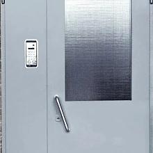 Металлическая дверь в подъезд со стеклянной фрамугой МДП-518