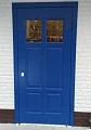 Синяя дверь ВПД-49 со стеклом - фото № 1