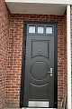 Дверь черная ВПД-127 с фрамугой и стеклом - фото № 2