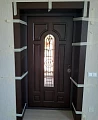 Темная дверь ВПД-115 со стеклом и ковкой - фото № 2