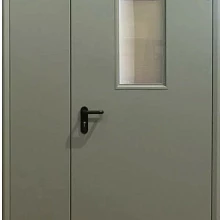 Металлическая дверь в подъезд с прямоугольным окном МДП-530