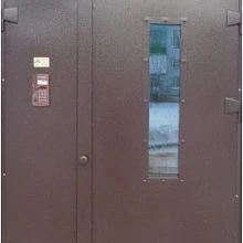 Металлическая дверь в подъезд остекленная МДП-505