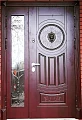Бордовая дверь ВПД-61 с боковой фрамугой - фото № 1