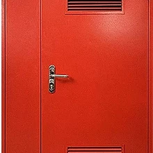 Противопожарная дверь полуторная красного цвета ПД-415
