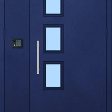 Металлическая дверь в подъезд синего цвета МДП-517