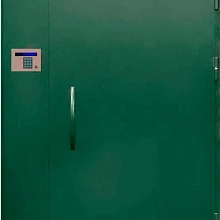 Металлическая дверь в подъезд с зеленым порошковым покрытием МДП-509
