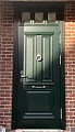 Дверь зеленого цвета ВПД-128 с фрамугой и стеклом - фото № 3
