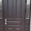 Дверь коричневого цвета ВПД-129 с фрамугой и стеклом - фото № 2
