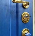 Голубая одностворчатая дверь ВПД-86 для дома - фото № 2