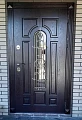Темная дверь ВПД-115 со стеклом и ковкой - фото № 1