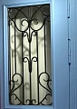Голубая дверь ВПД-109 со стеклом и ковкой - фото № 4