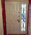 Бордовая дверь ВПД-61 с боковой фрамугой - фото № 3