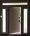Дверь с терморазрывом с отделкой МДФ со стеклом в коттедж ВДП-24 - фото № 2