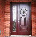 Бордовая дверь ВПД-61 с боковой фрамугой - фото № 2