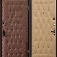 Металлическая дверь с искусственной кожей в квартиру  ДМ-15