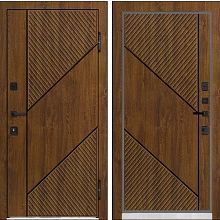 Входная дверь с шумоизоляцией коричневая с рисунком ВДШ-125