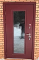 Красная дверь со стеклом ВПД-92 для дома - фото № 1