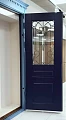 Голубая дверь ВПД-109 со стеклом и ковкой - фото № 2