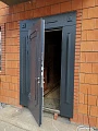 Дверь с терморазрывом МДФ для коттеджа серая ВДП-20 - фото № 2
