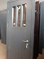 Дверь уличная с терморазрывом МДФ со стеклом для коттеджа серая ВДП-18 - фото № 2