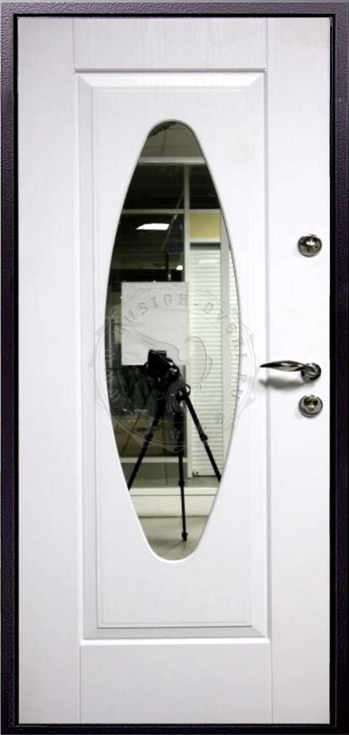 входная дверь с зеркалом белая в интерьере